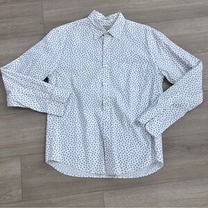 J.Crew slim untucked collared button down blue white star medium